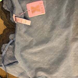 Savage x Fenty Blue "Denim" Print Camisole with Black Lace Bust Detail –